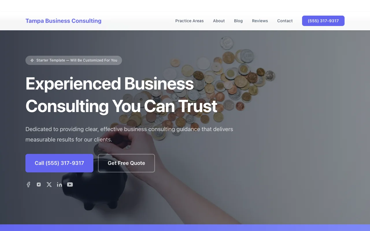 Business Consulting website template preview
