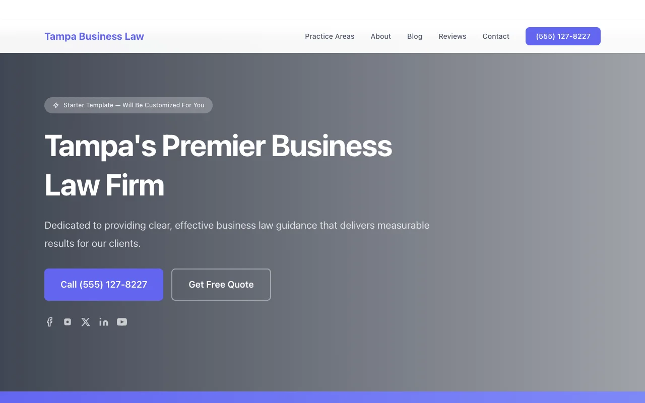 Business Law website template preview