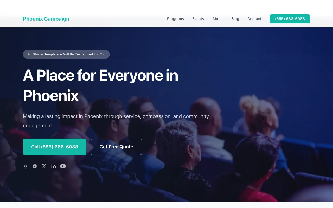 Campaign website template preview