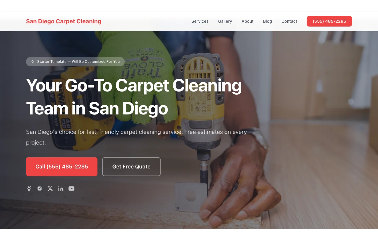 Carpet Cleaning website template preview