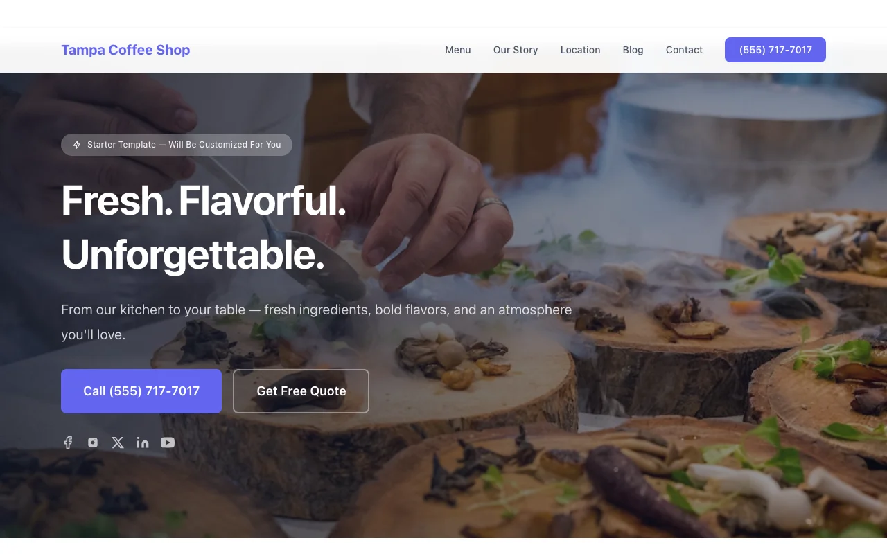 Coffee Shop website template preview