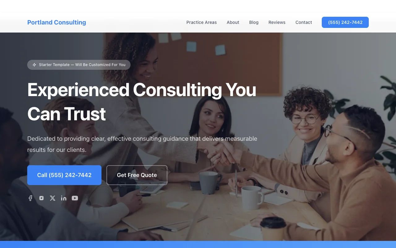 Consulting website template preview