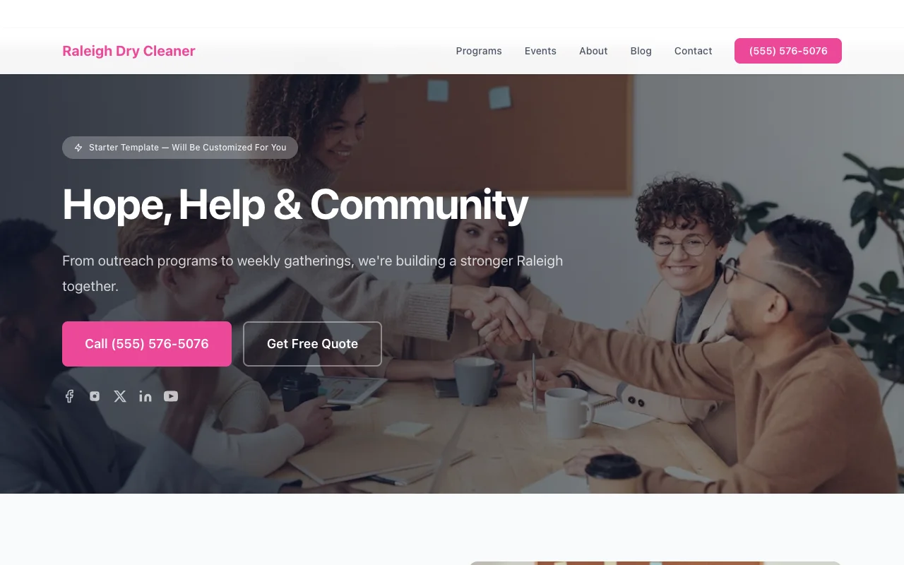 Dry Cleaner website template preview