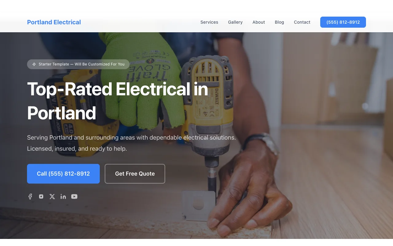 Electrical website template preview