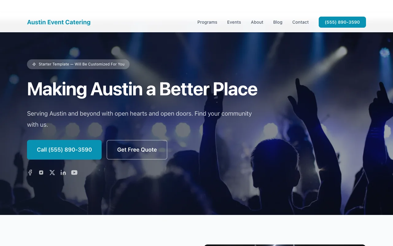Event Catering website template preview
