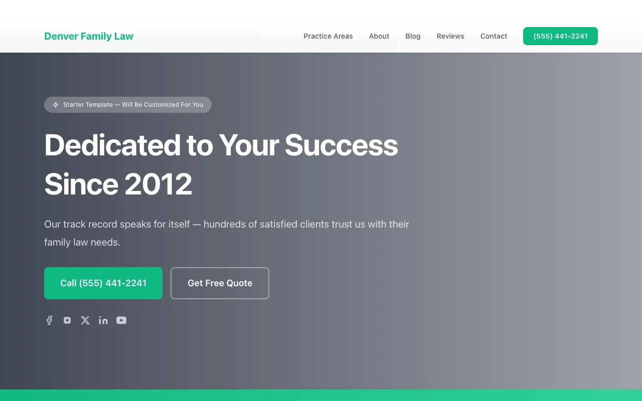 Family Law website template preview