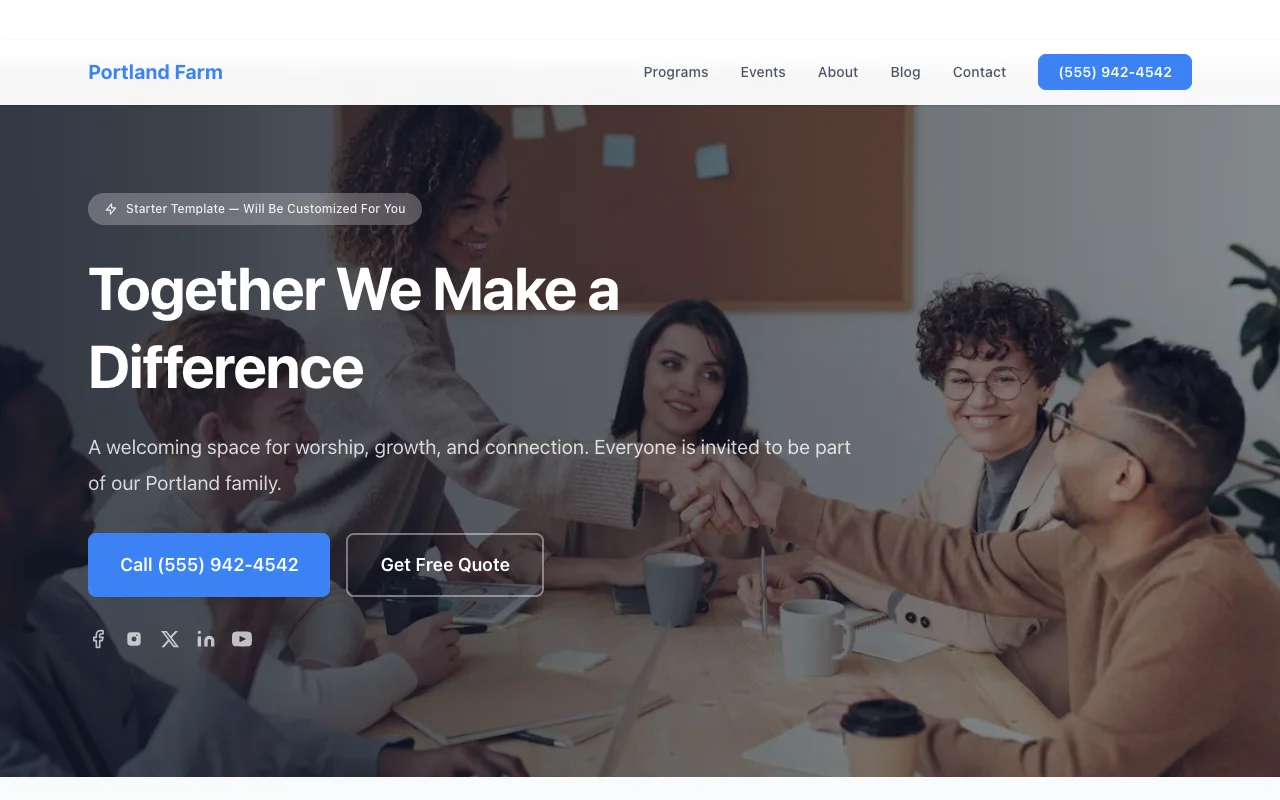 Farm website template preview