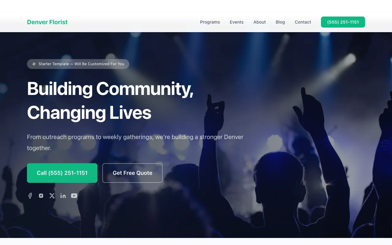 Florist website template preview