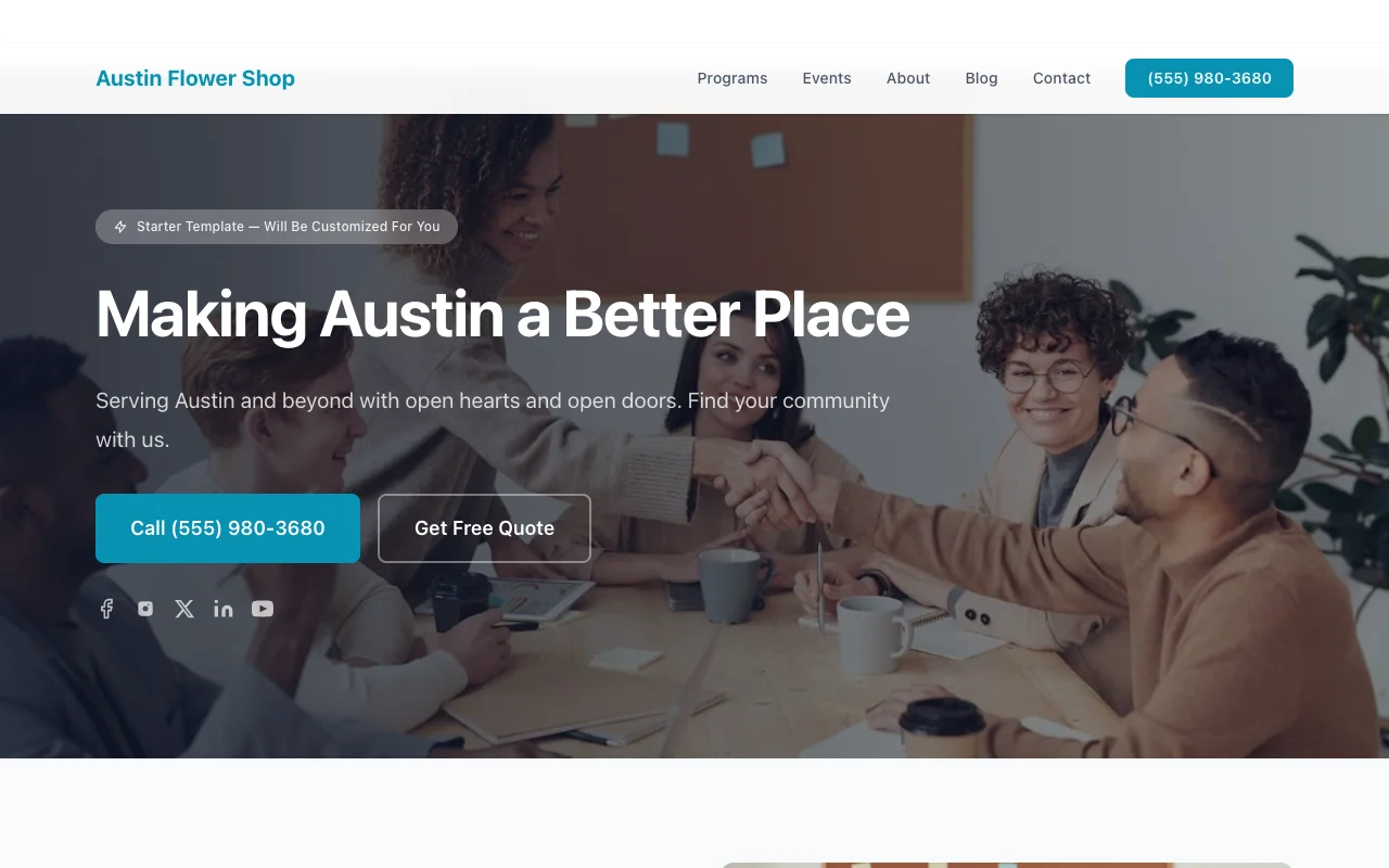 Flower Shop website template preview