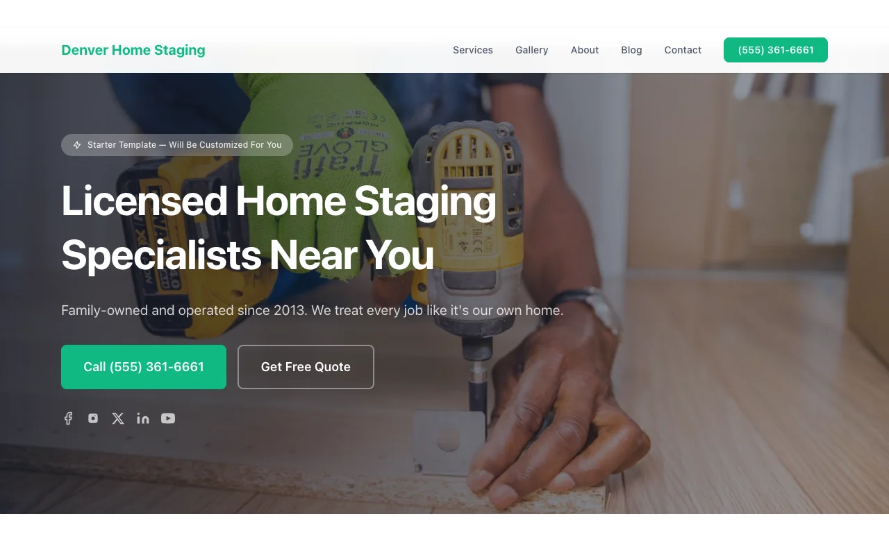 Home Staging website template preview