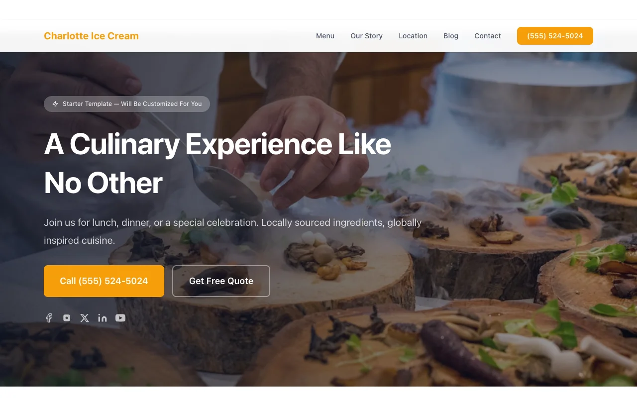 Ice Cream website template preview