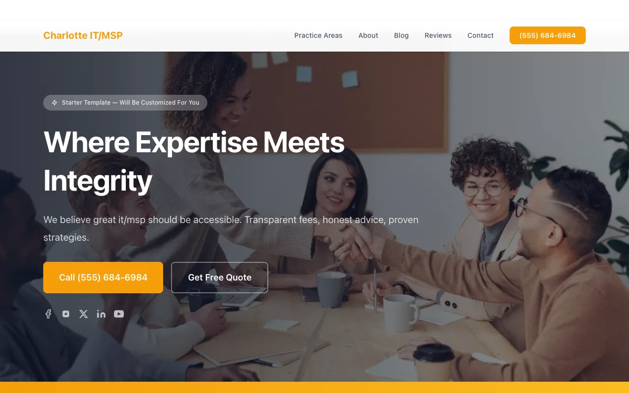 IT/MSP website template preview