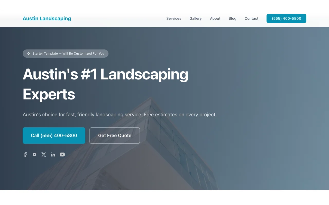 Landscaping website template preview