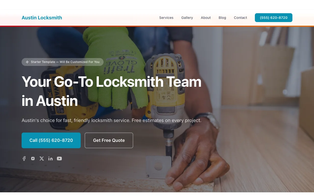 Locksmith website template preview