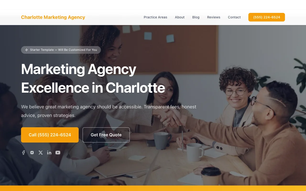 Marketing Agency website template preview