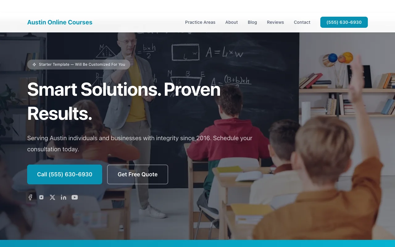 Online Courses website template preview
