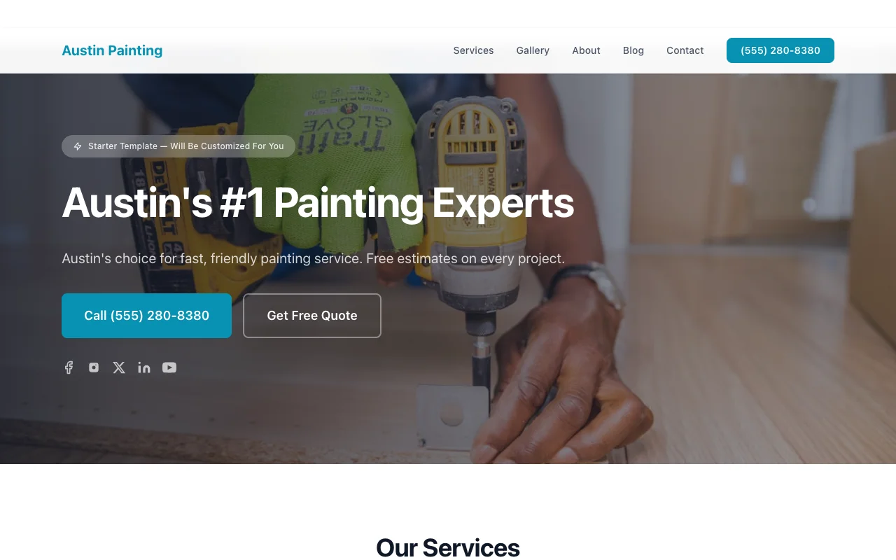 Painting website template preview