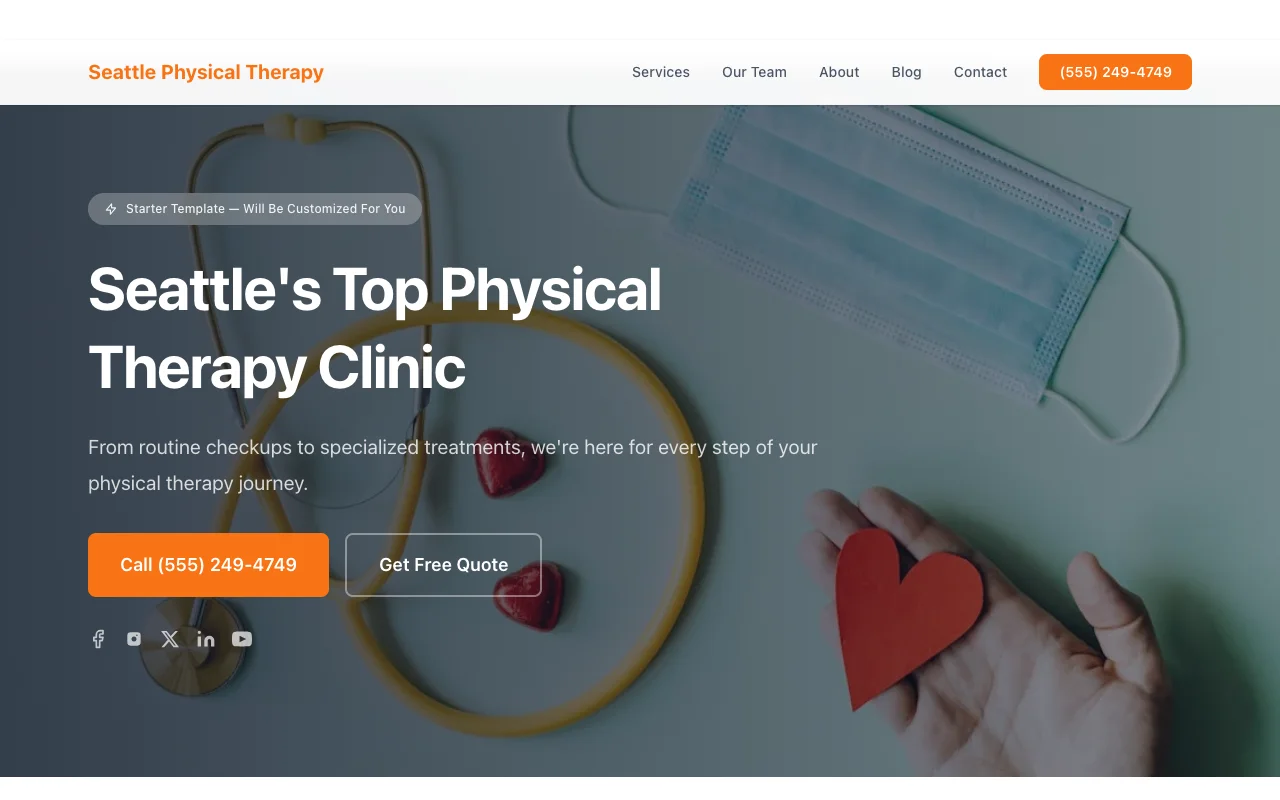 Physical Therapy website template preview