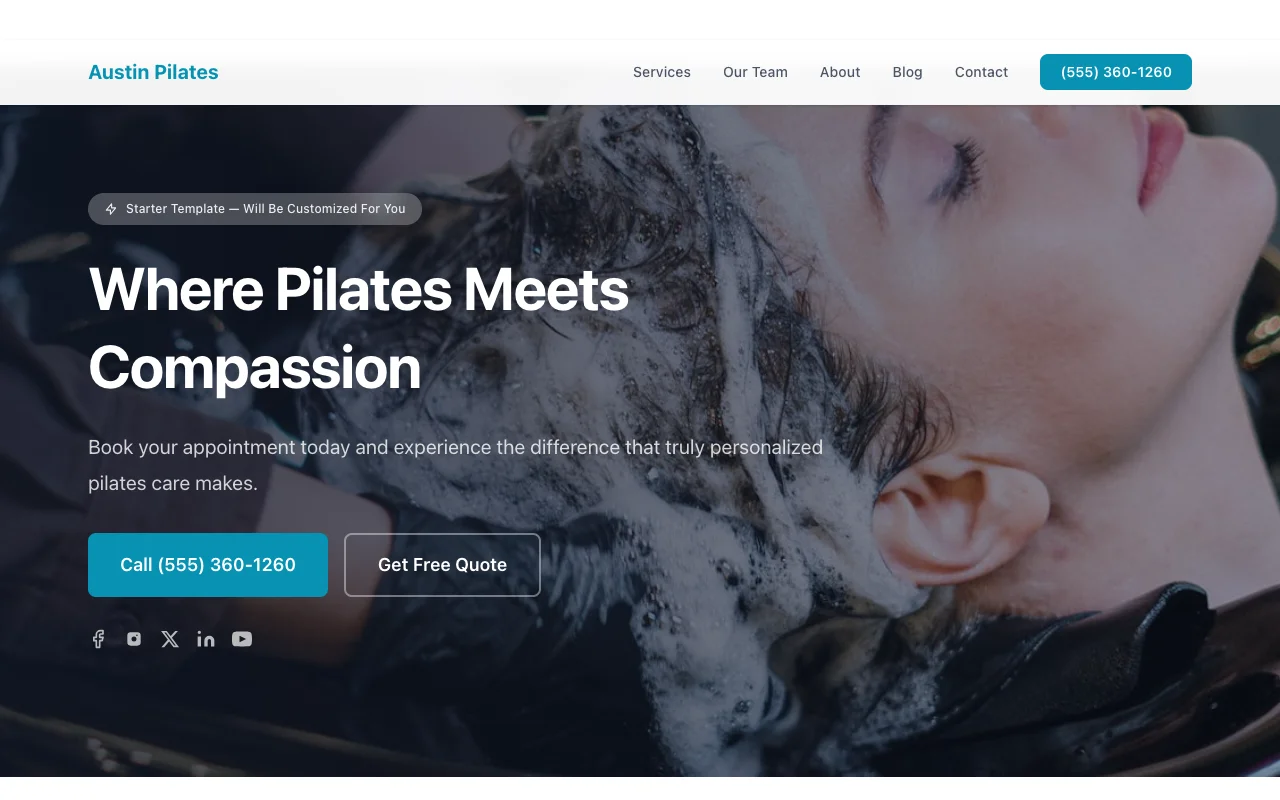 Pilates website template preview