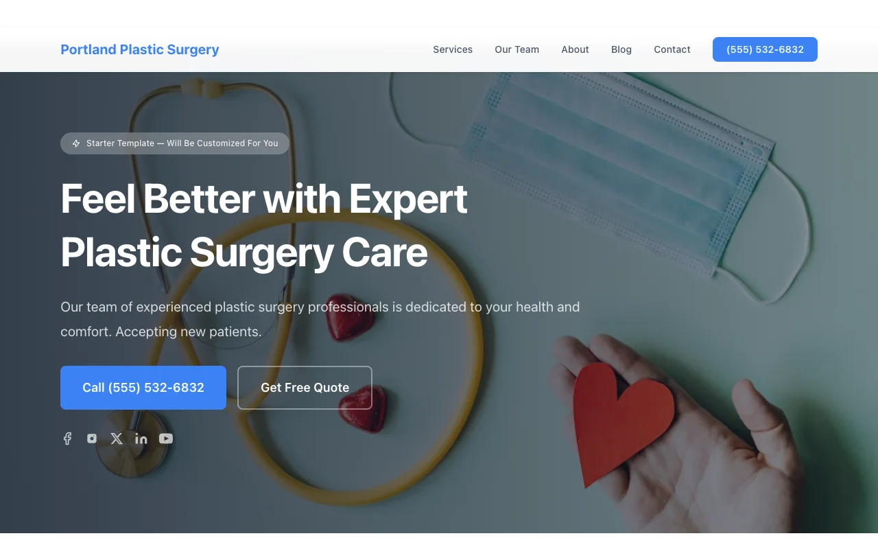 Plastic Surgery website template preview