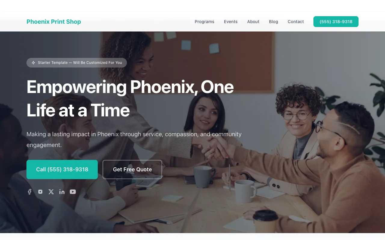 Print Shop website template preview