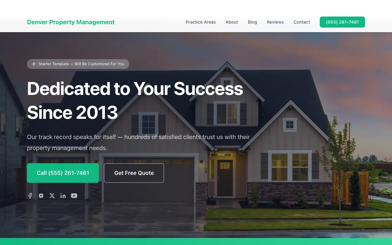 Property Management website template preview