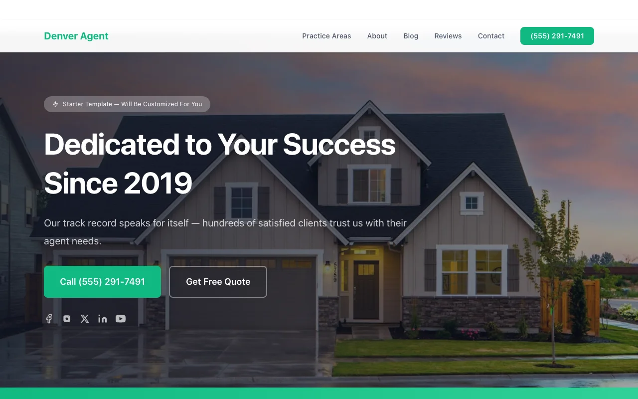 Real Estate Agent website template preview