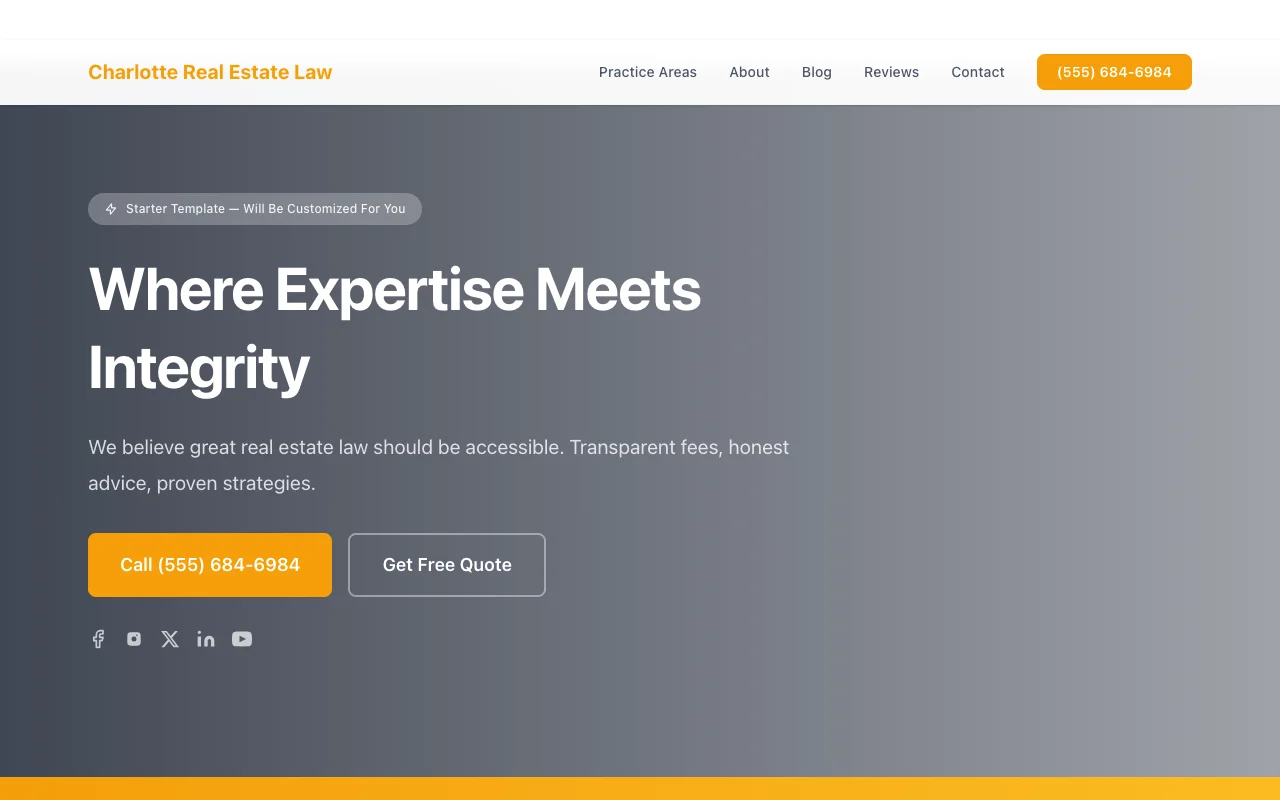 Real Estate Law website template preview