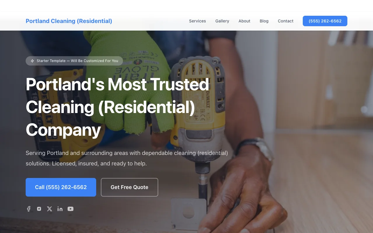Cleaning (Residential) website template preview