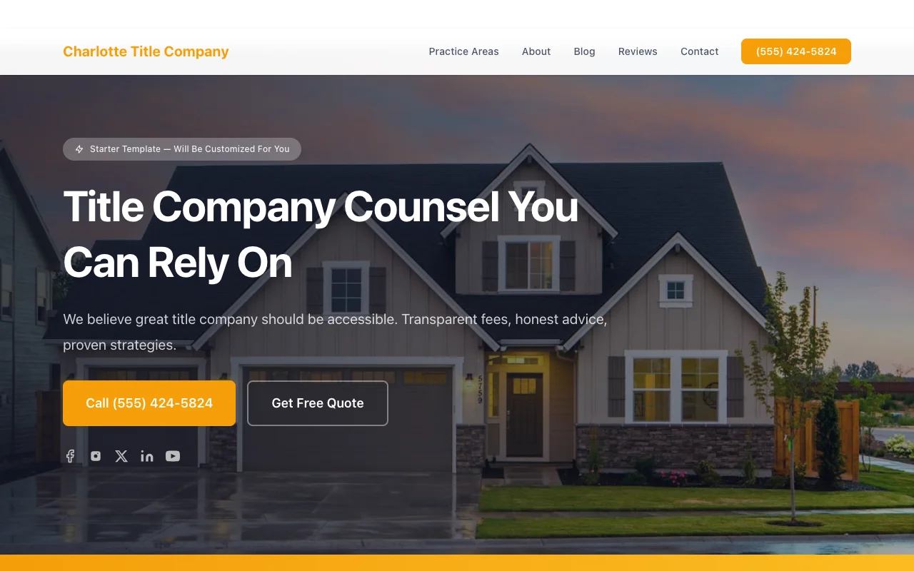 Title Company website template preview