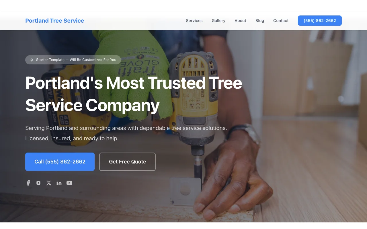 Tree Service website template preview