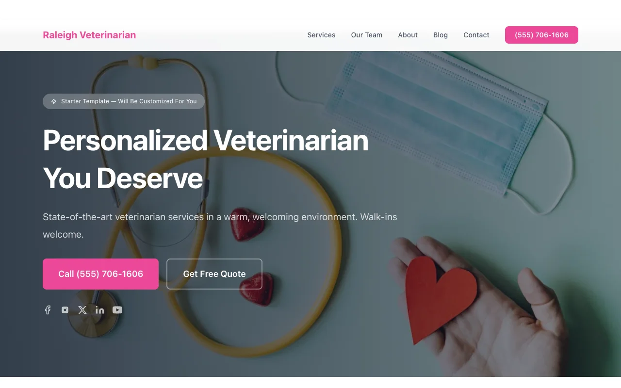 Veterinarian website template preview