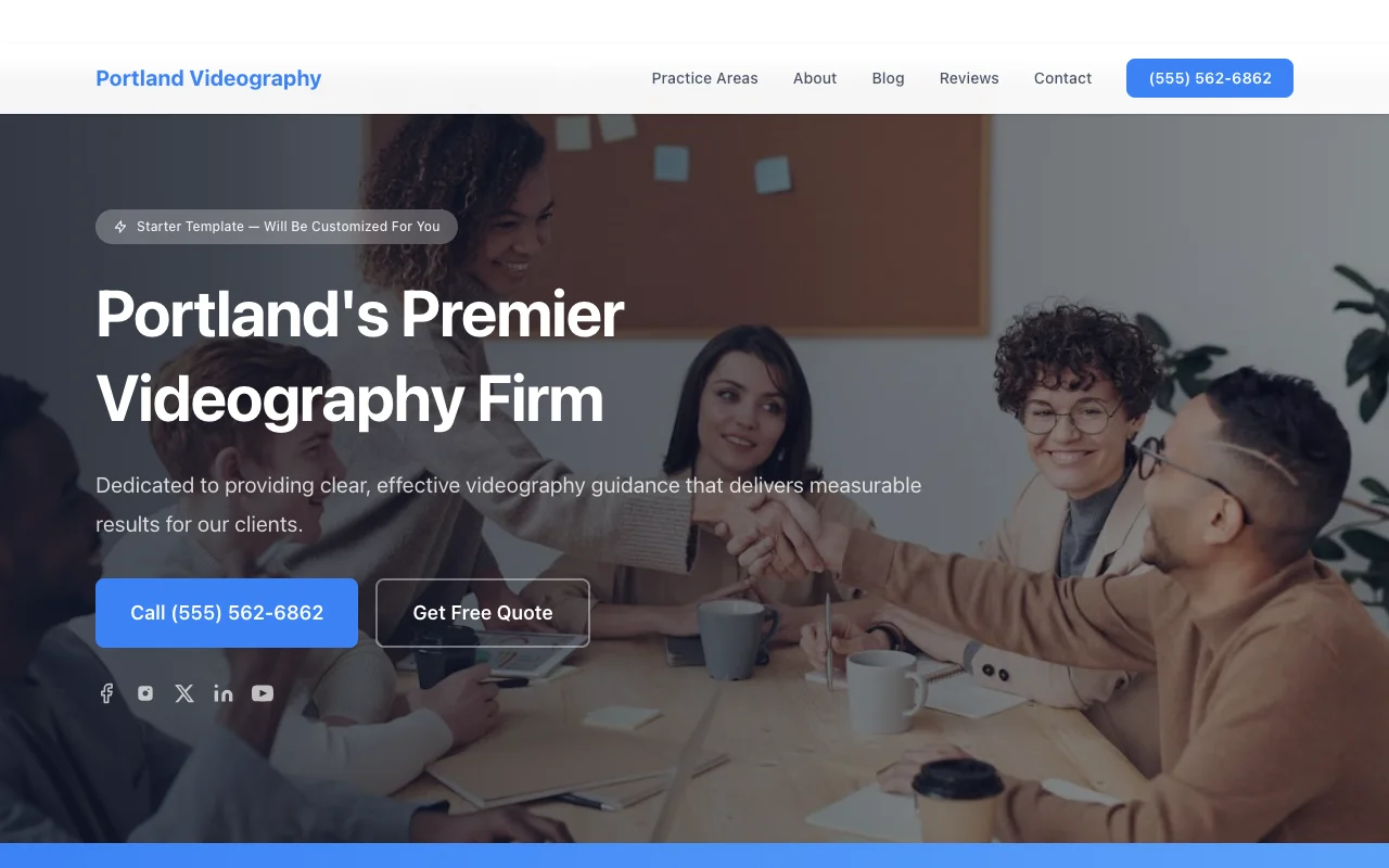 Videography website template preview