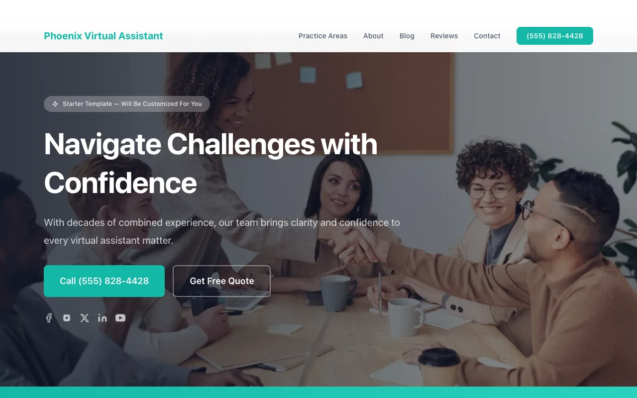 Virtual Assistant website template preview