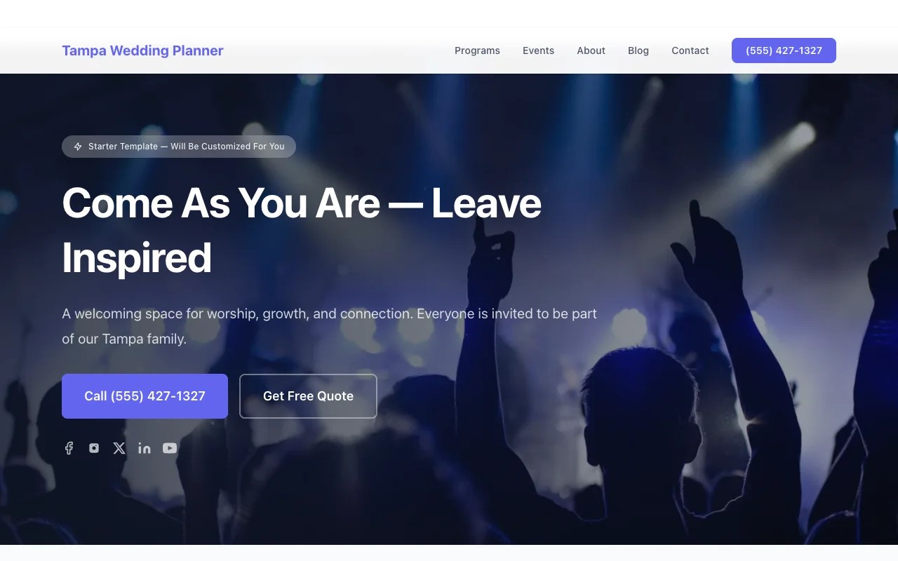 Wedding Planner website template preview