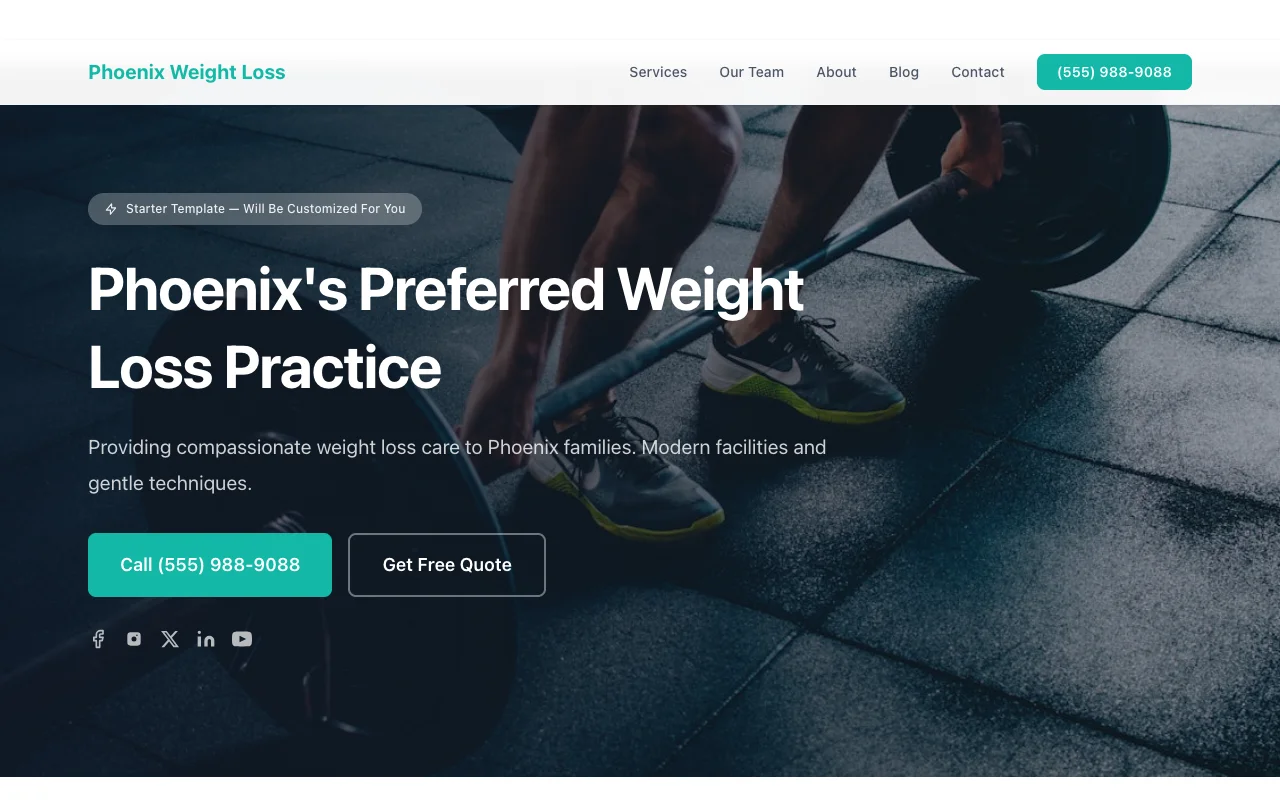 Weight Loss website template preview