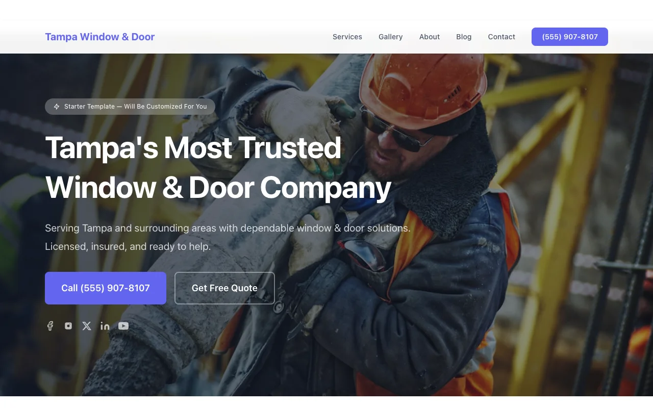 Window & Door website template preview